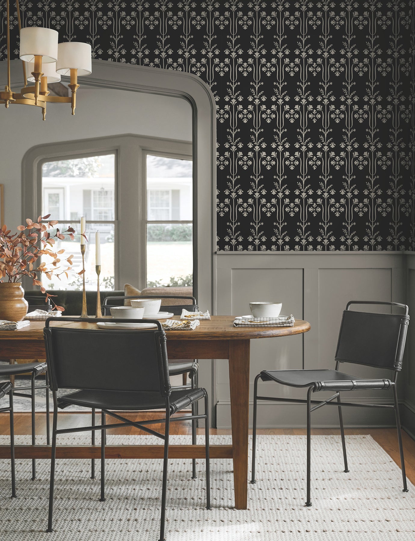 York Wallcoverings MF4803 Lydia Black Wallpaper