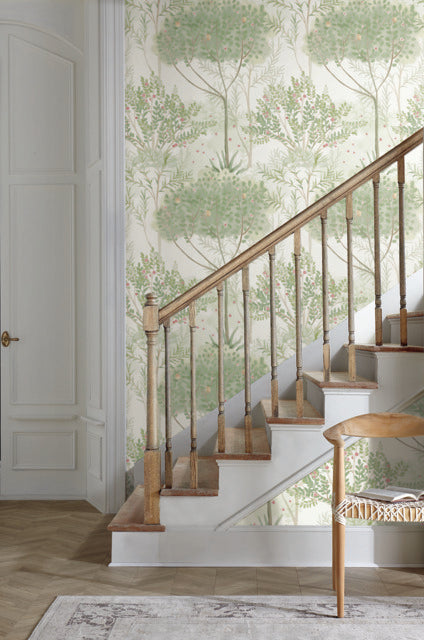 York Wallcoverings MN1822 Orchard White/Green Wallpaper