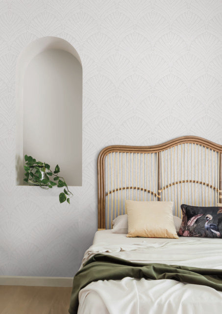 York Wallcoverings MN1874 Beachcomber Light Gray/White Wallpaper