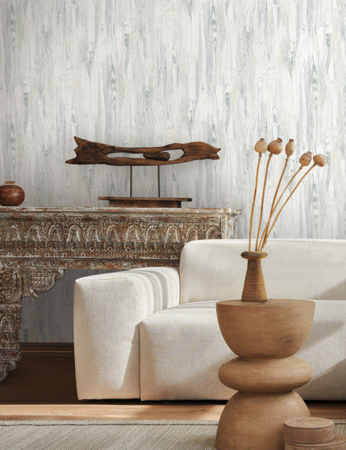 York Wallcoverings MN1952 Rusticano White/Blue Wallpaper