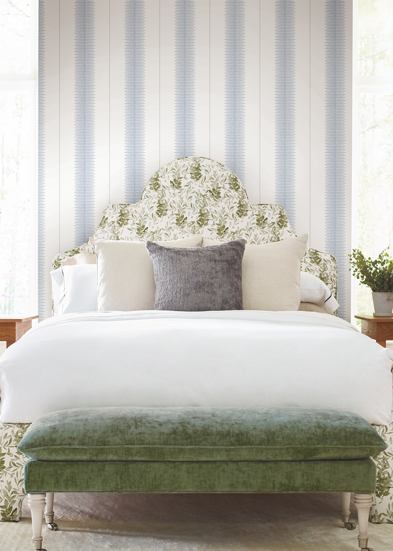 York Wallcoverings MX9611 Tandem Stripe Blue Wallpaper