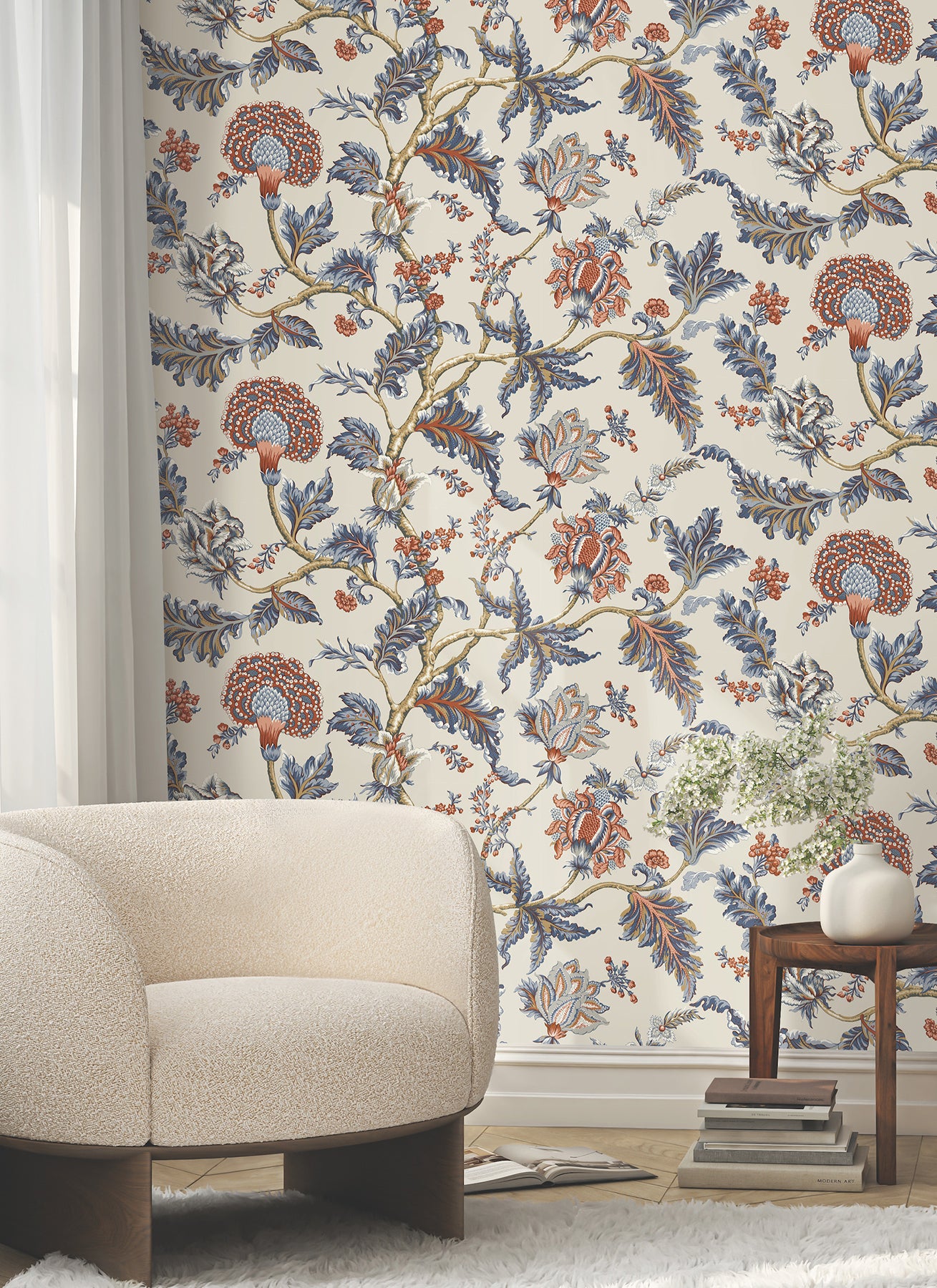 York Wallcoverings MX9621W Monroe Navy Wallpaper