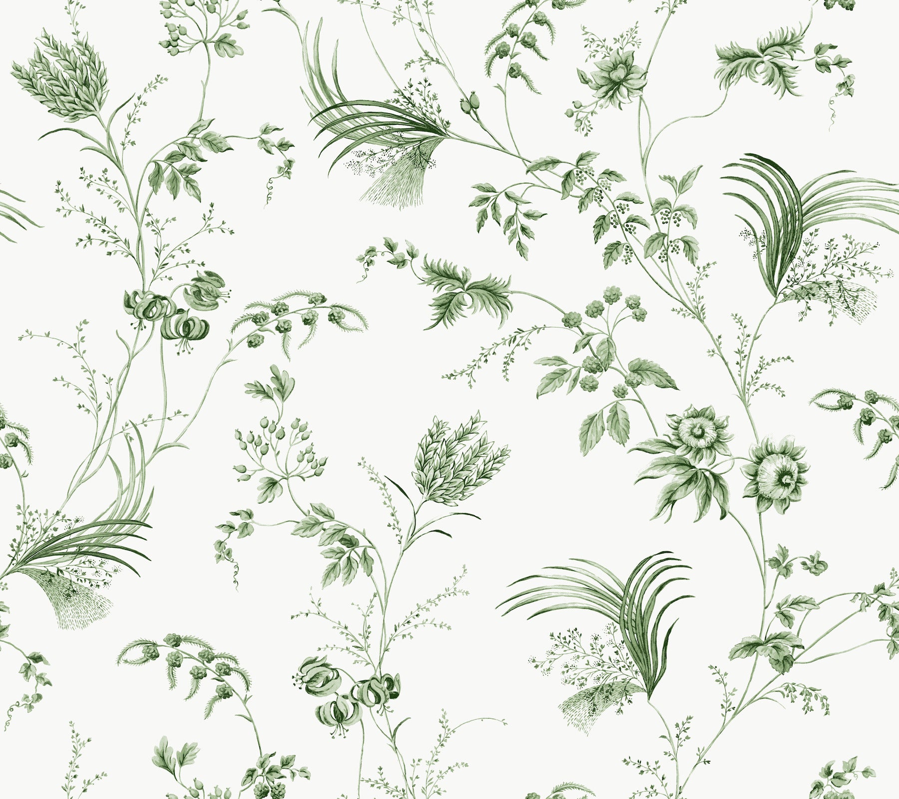 York Wallcoverings MX9680 Floral Lace Green Wallpaper