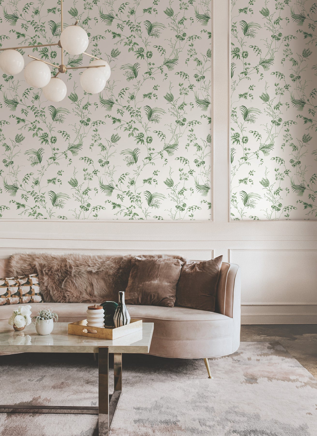 York Wallcoverings MX9680 Floral Lace Green Wallpaper