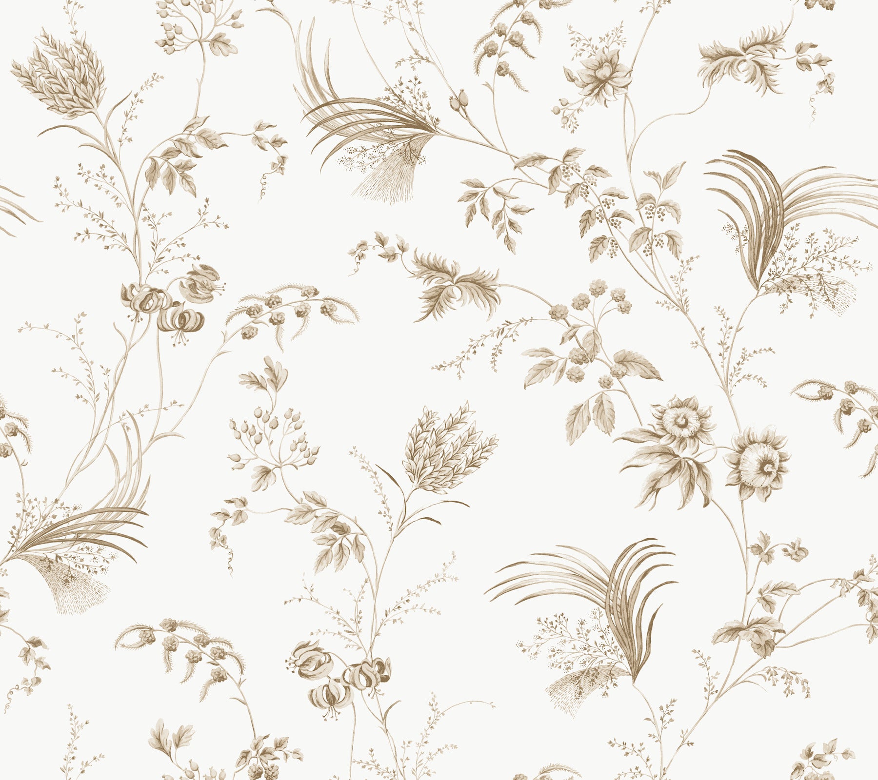 York Wallcoverings MX9681 Floral Lace Brown Wallpaper