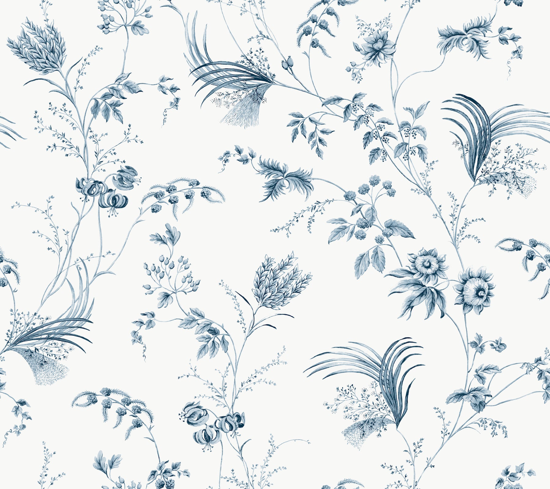 York Wallcoverings MX9683 Floral Lace Blue Wallpaper