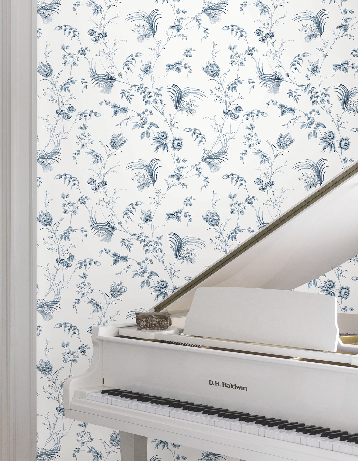 York Wallcoverings MX9683 Floral Lace Blue Wallpaper