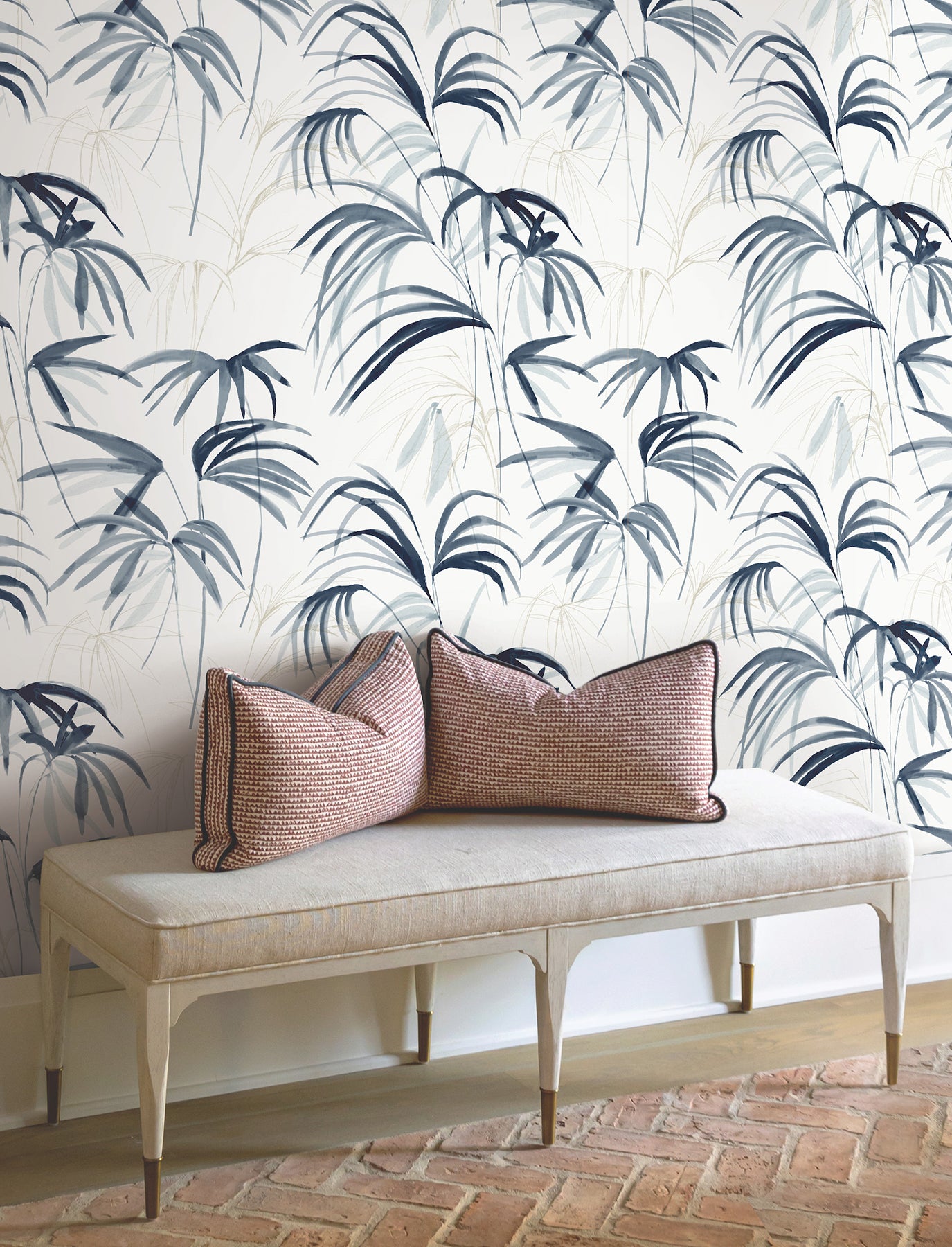 York Wallcoverings NT6122 Inky Palms Blue Wallpaper