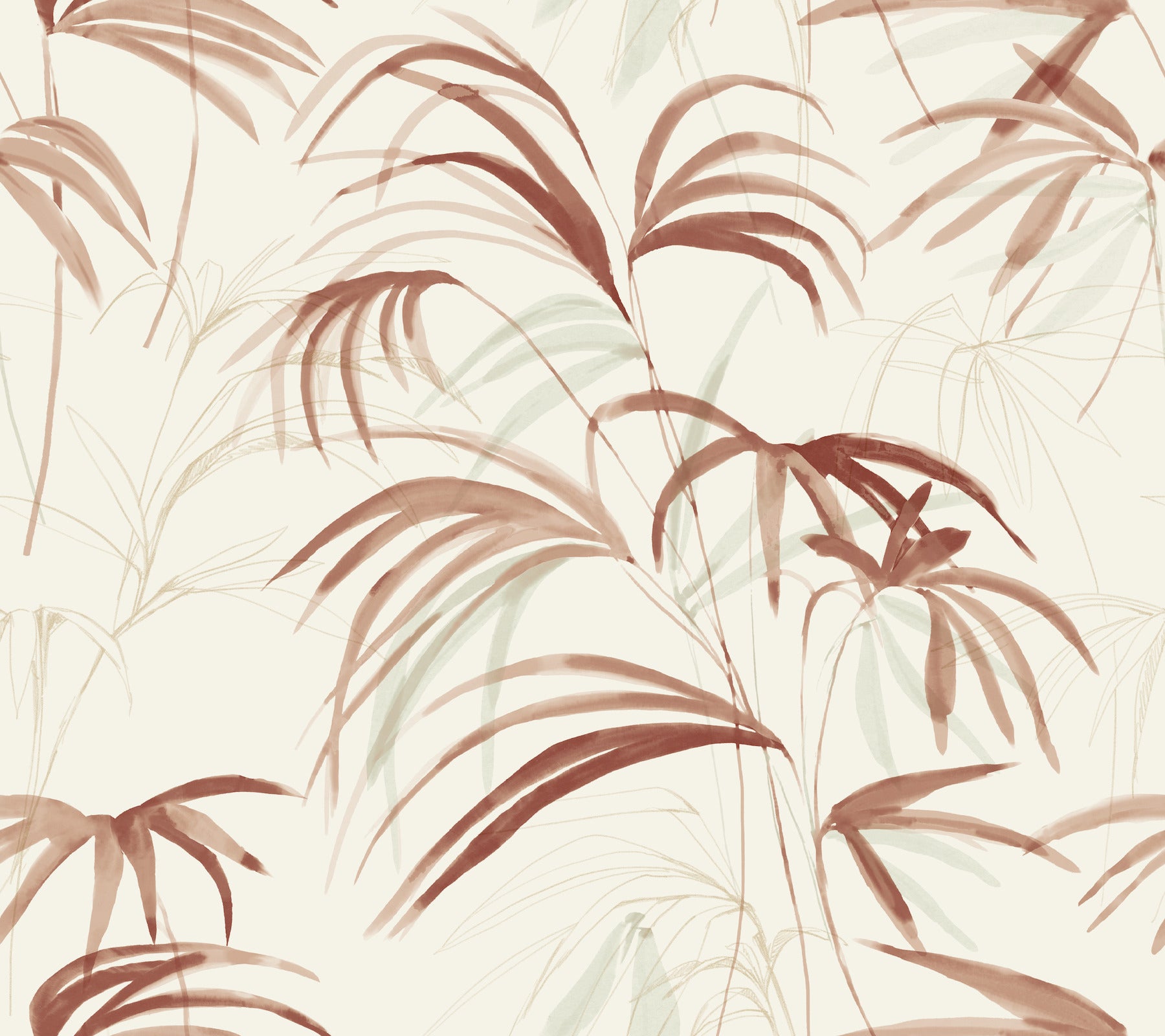York Wallcoverings NT6124 Inky Palms Orange Wallpaper