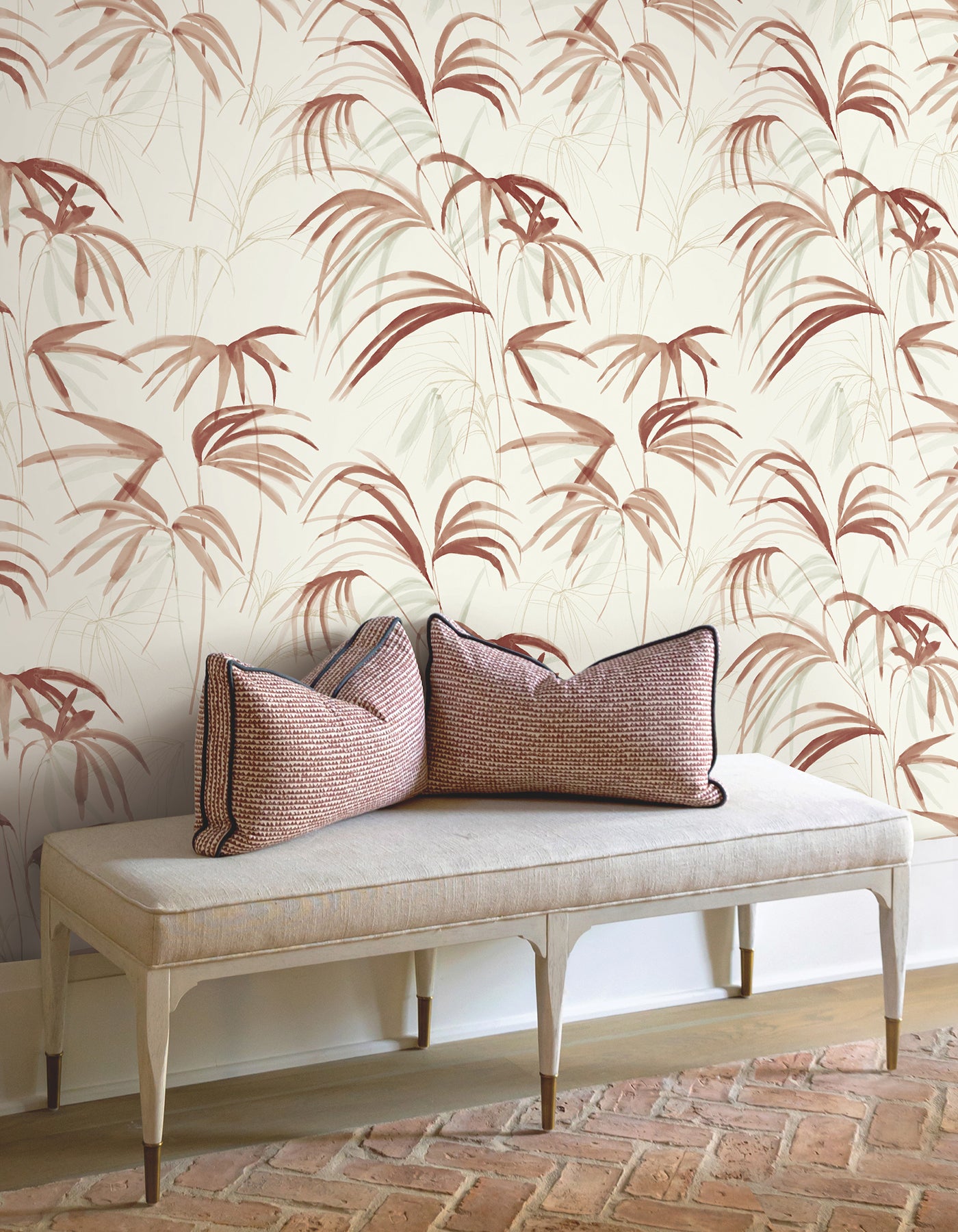 York Wallcoverings NT6124 Inky Palms Orange Wallpaper