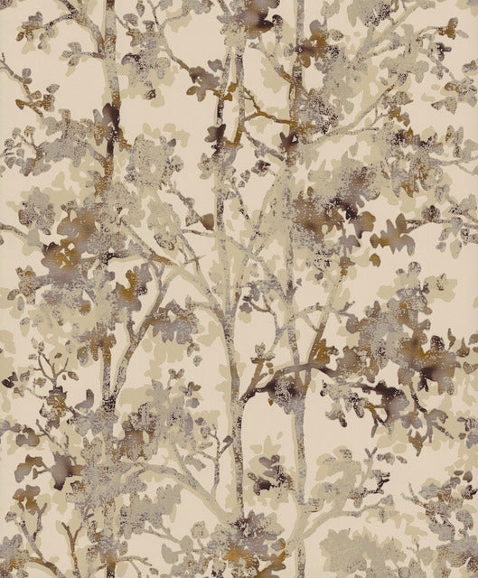 York Wallcoverings NW3584 Khaki & Multi Shimmering Foliage Wallpaper