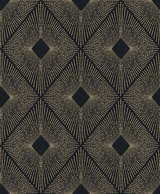 York Wallcoverings NW3593 Black & Gold Harlowe Wallpaper