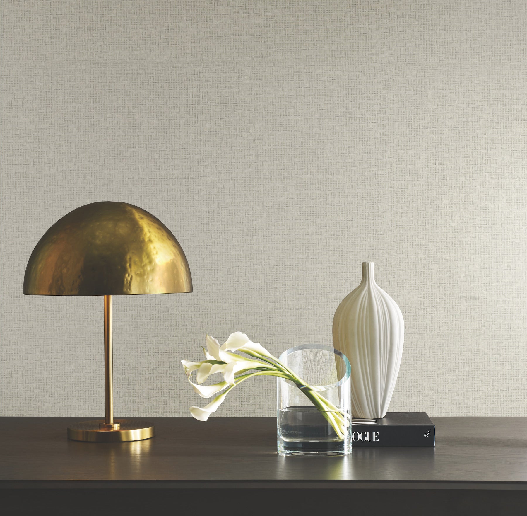 York Wallcoverings OG0525GV Tatami Weave Pale Grey Wallpaper