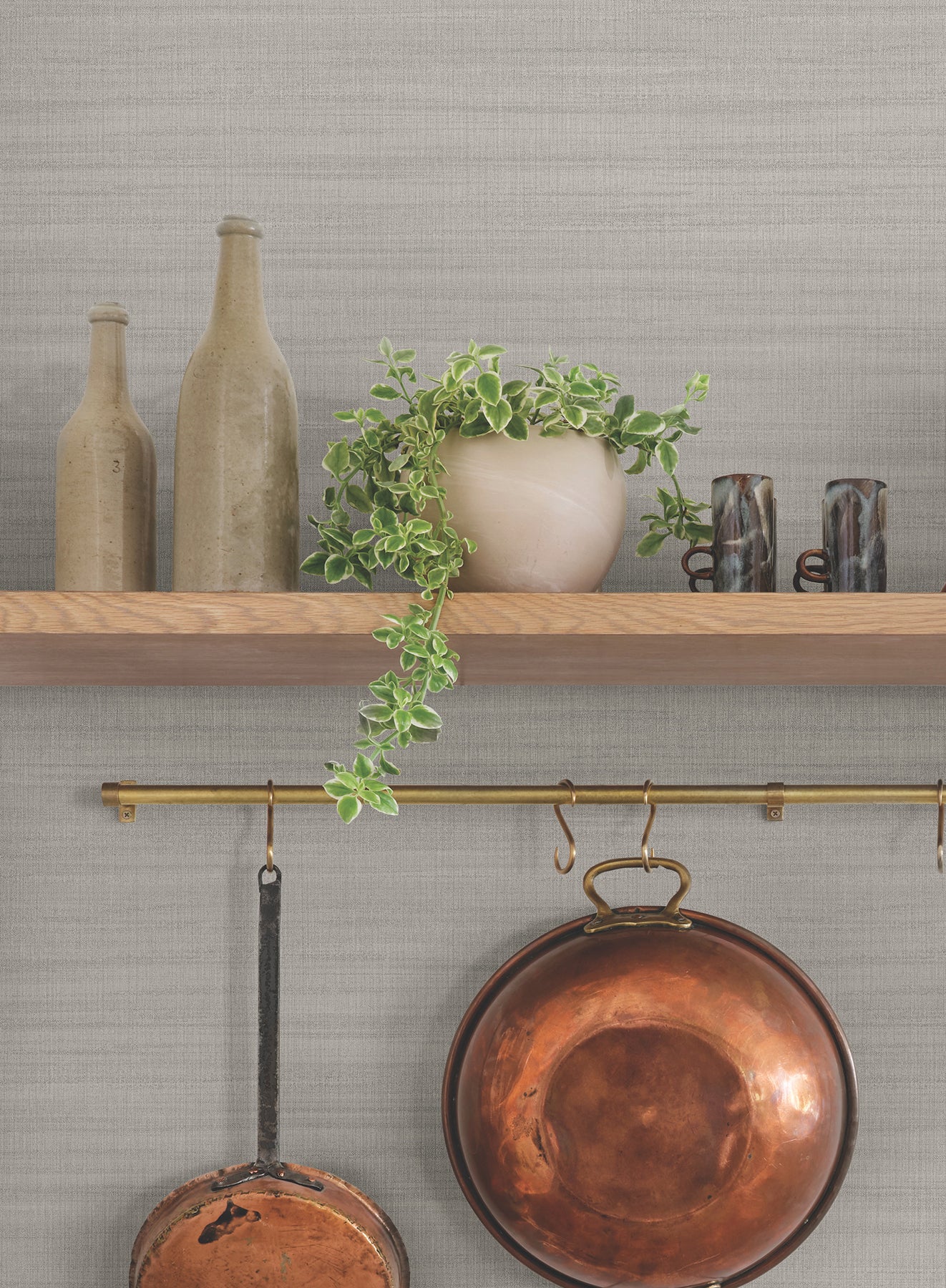 York Wallcoverings OM3664 Washed Gravel Linen Wallpaper