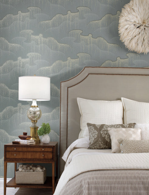 York Wallcoverings OS4263 Moonlight Pearls Gray Wallpaper