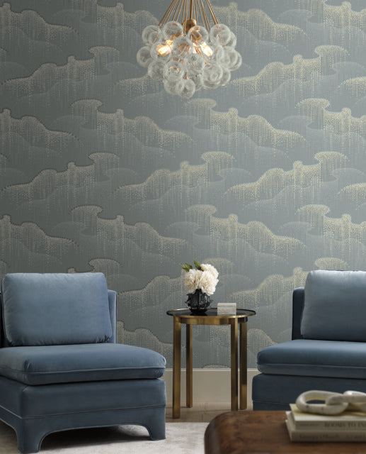 York Wallcoverings OS4263 Moonlight Pearls Gray Wallpaper