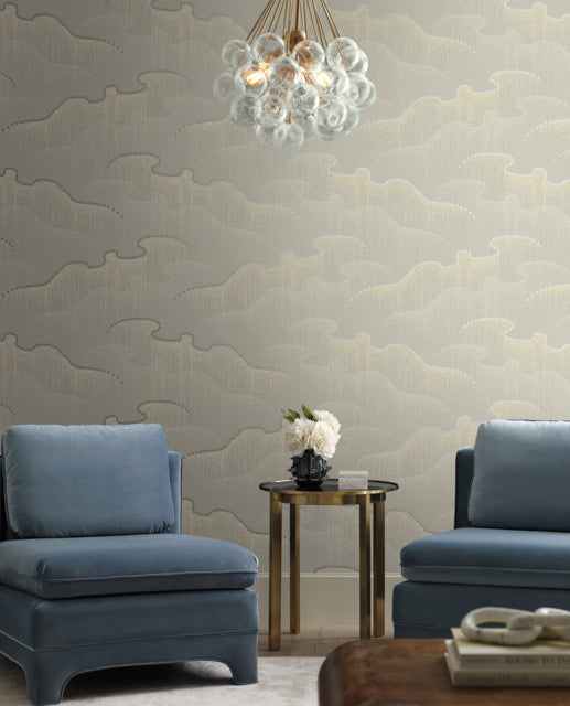 York Wallcoverings OS4265 Moonlight Pearls Light Taupe Wallpaper