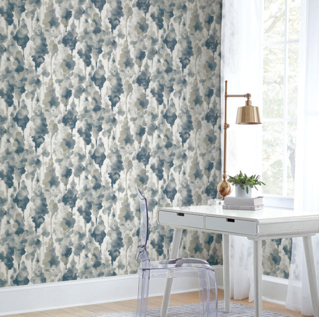 York Wallcoverings OS4291 Mirage Navy Wallpaper