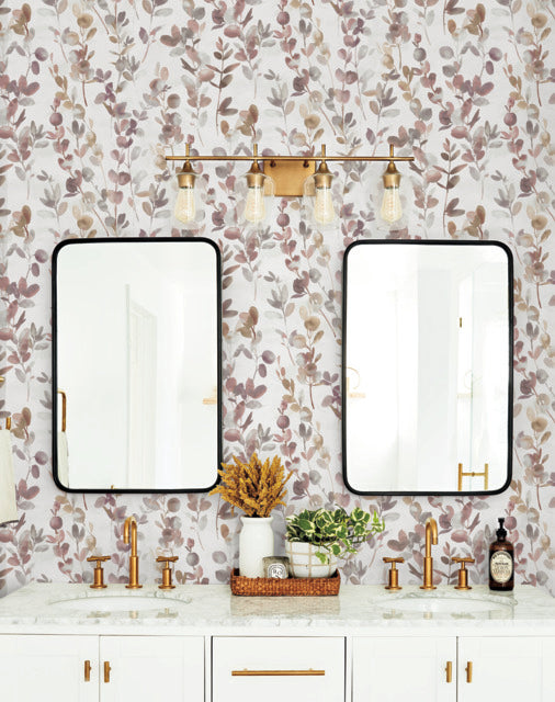 York Wallcoverings OS4312 Joyful Eucalyptus Purple Wallpaper