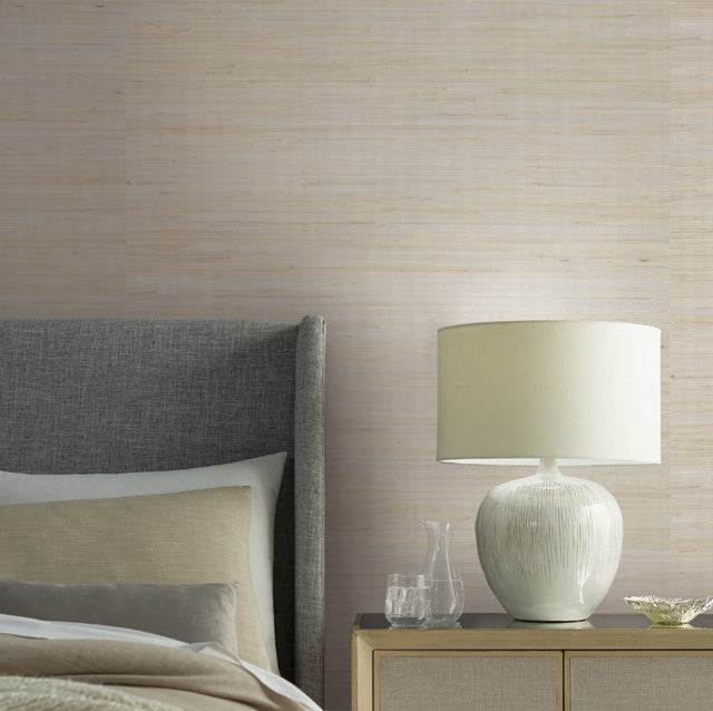 York Wallcoverings OS4321 Metallic Jute Silver/Beige Wallpaper