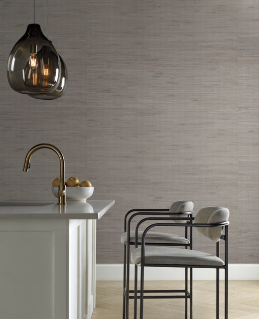 York Wallcoverings OS4322 Metallic Jute Silver/Taupe/Gray Wallpaper