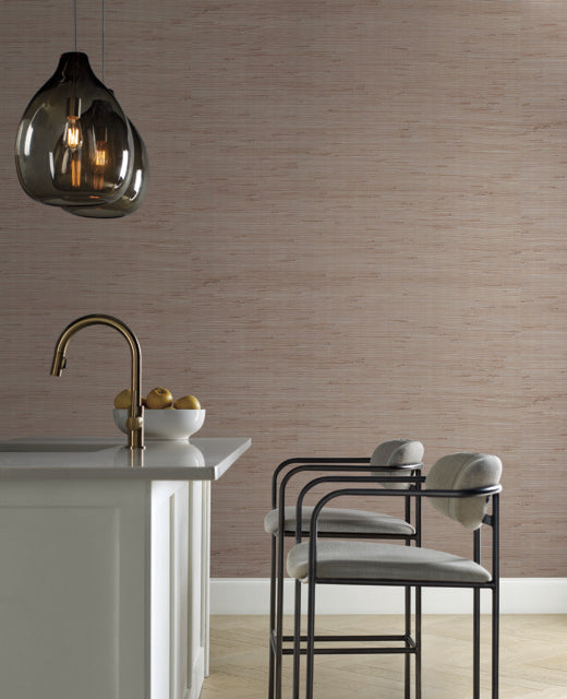 York Wallcoverings OS4323 Metallic Jute Silver/Tan Wallpaper