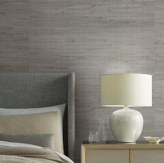 York Wallcoverings OS4324 Metallic Jute Silver/Blue Wallpaper