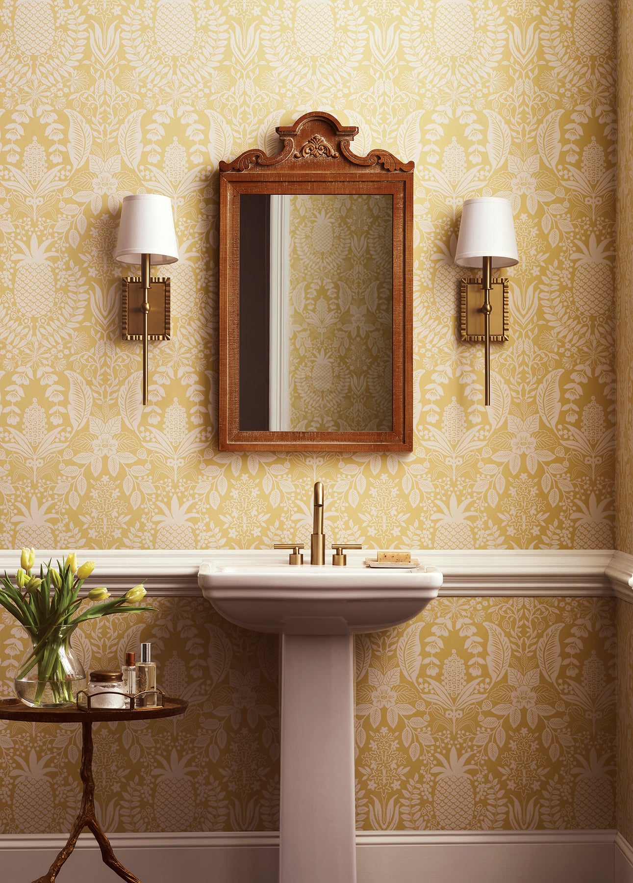 York Wallcoverings RF7481 Pineapple Damask Wallpaper