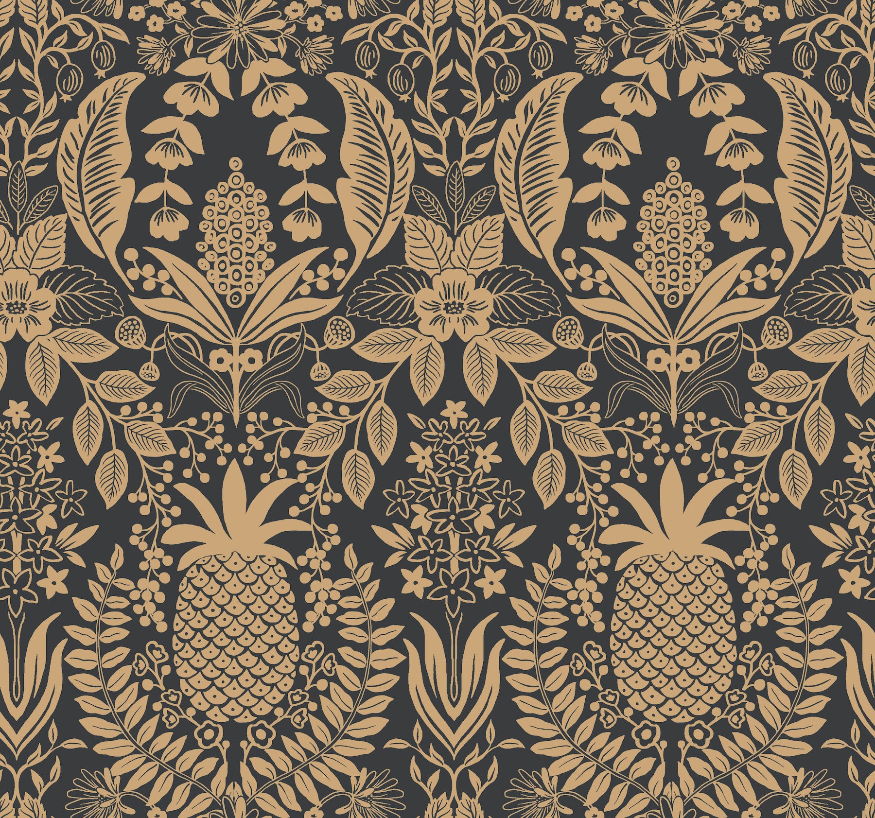 York Wallcoverings RF7483 Pineapple Damask Wallpaper