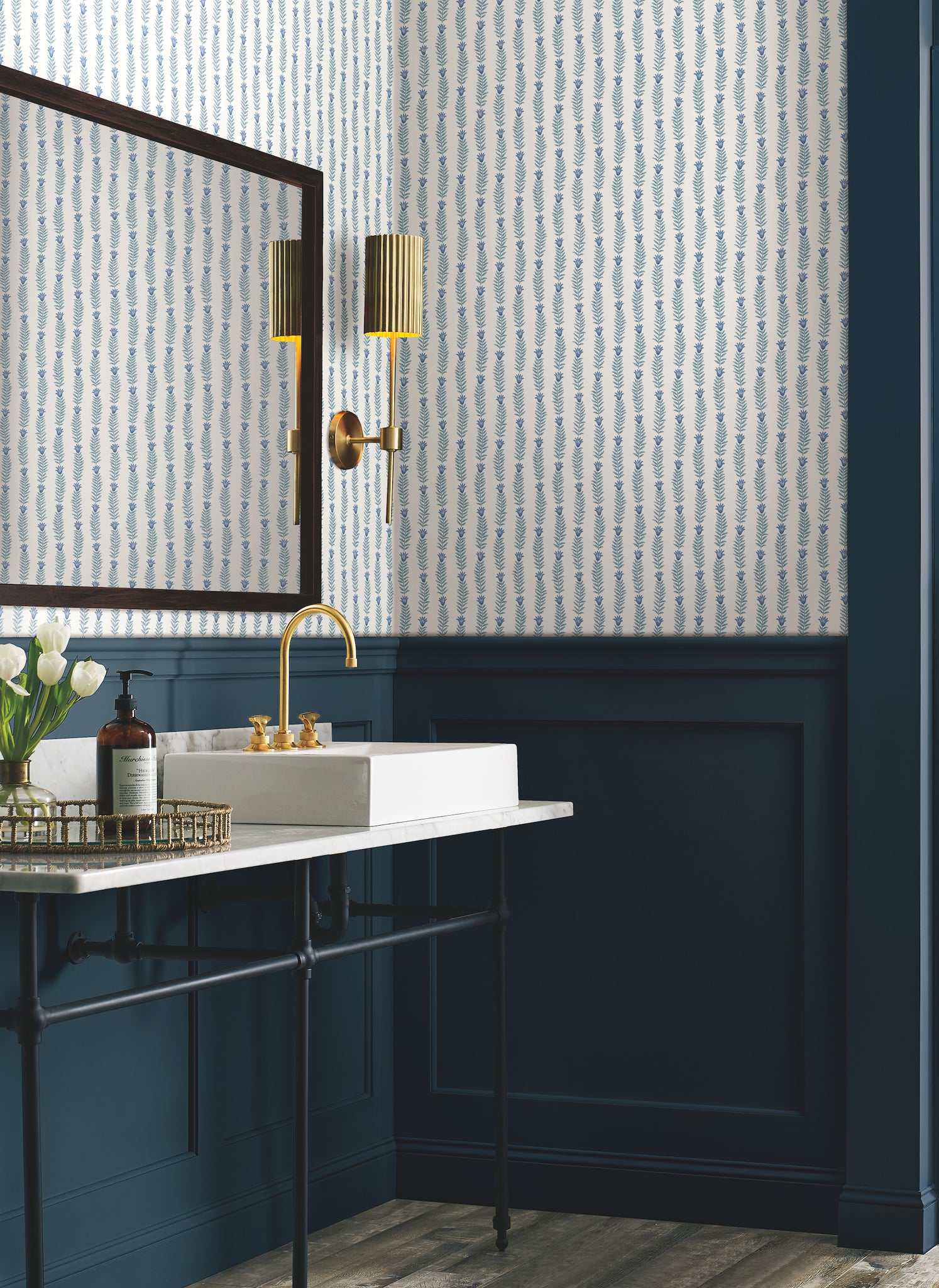 York Wallcoverings RP7341 Eden Blue Wallpaper