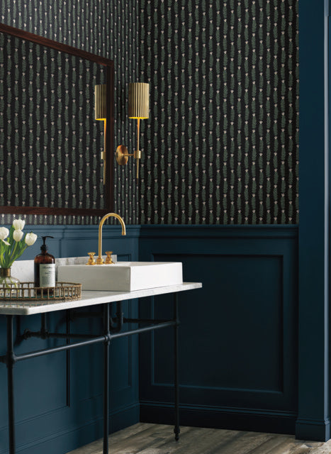 York Wallcoverings RP7344 Eden Black Wallpaper