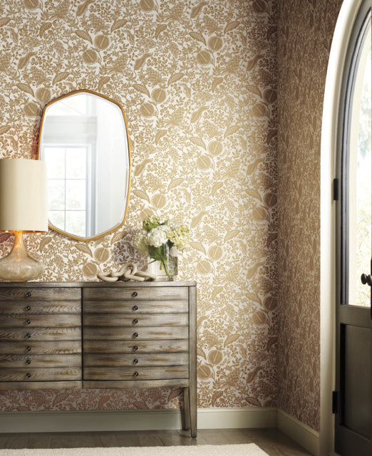 York Wallcoverings RP7391 Pomegranate Gold Wallpaper