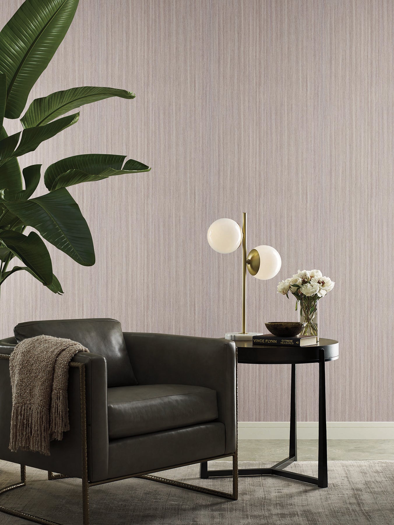 York Wallcoverings SI25713 Wistman Stripe Smoke Wallpaper