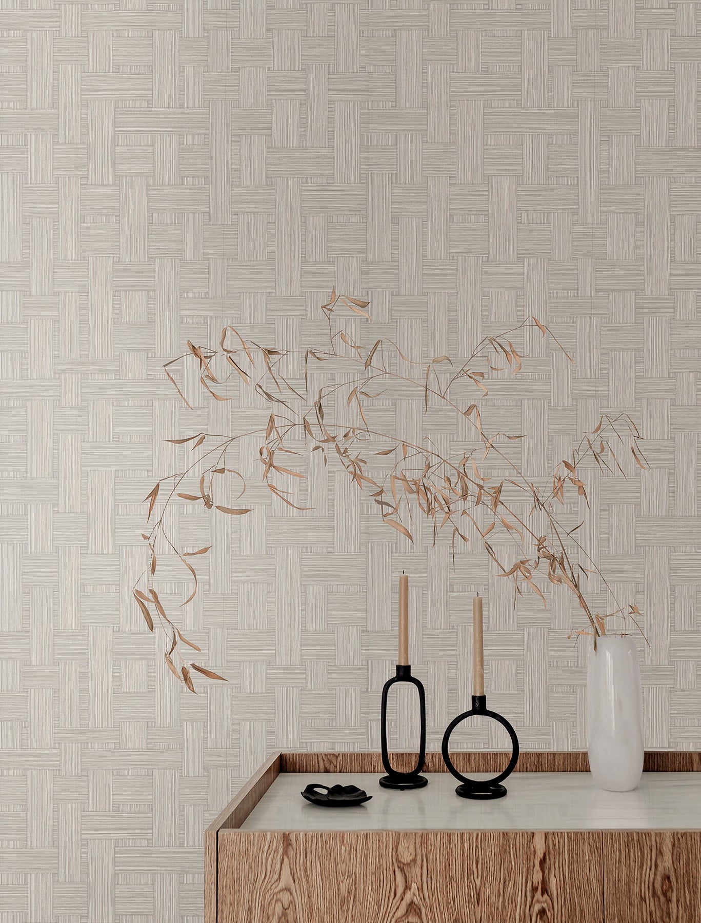 York Wallcoverings SI25723 Basketry Dove Grey Wallpaper