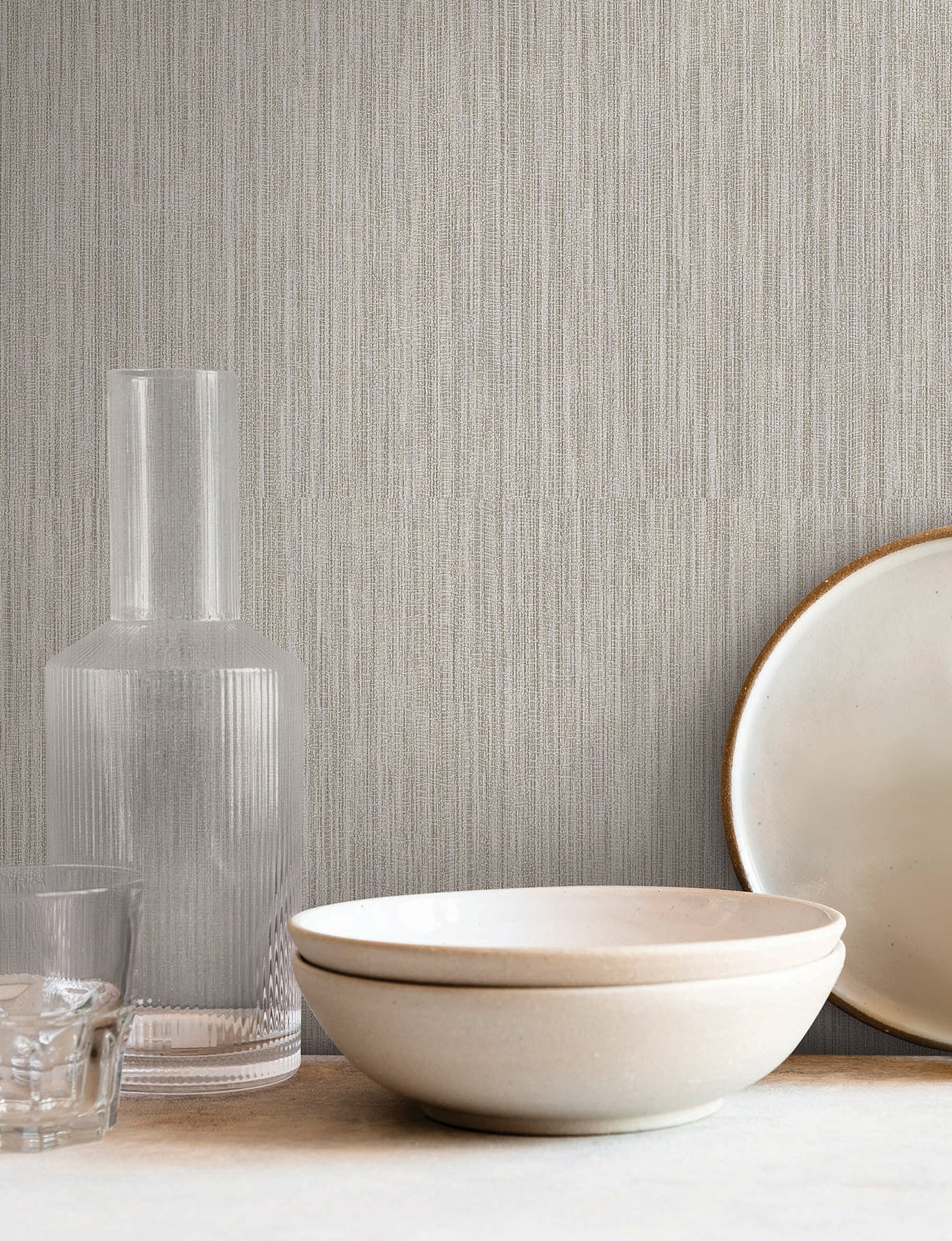 York Wallcoverings SI25853 Washed Ramie Dove Grey Wallpaper
