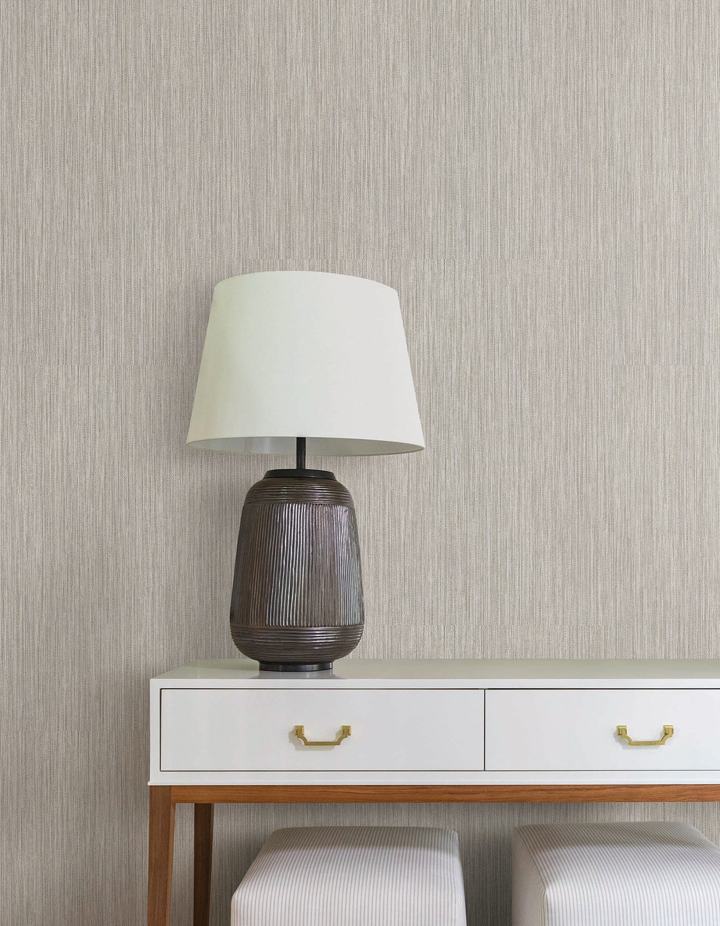 York Wallcoverings SI25853 Washed Ramie Dove Grey Wallpaper