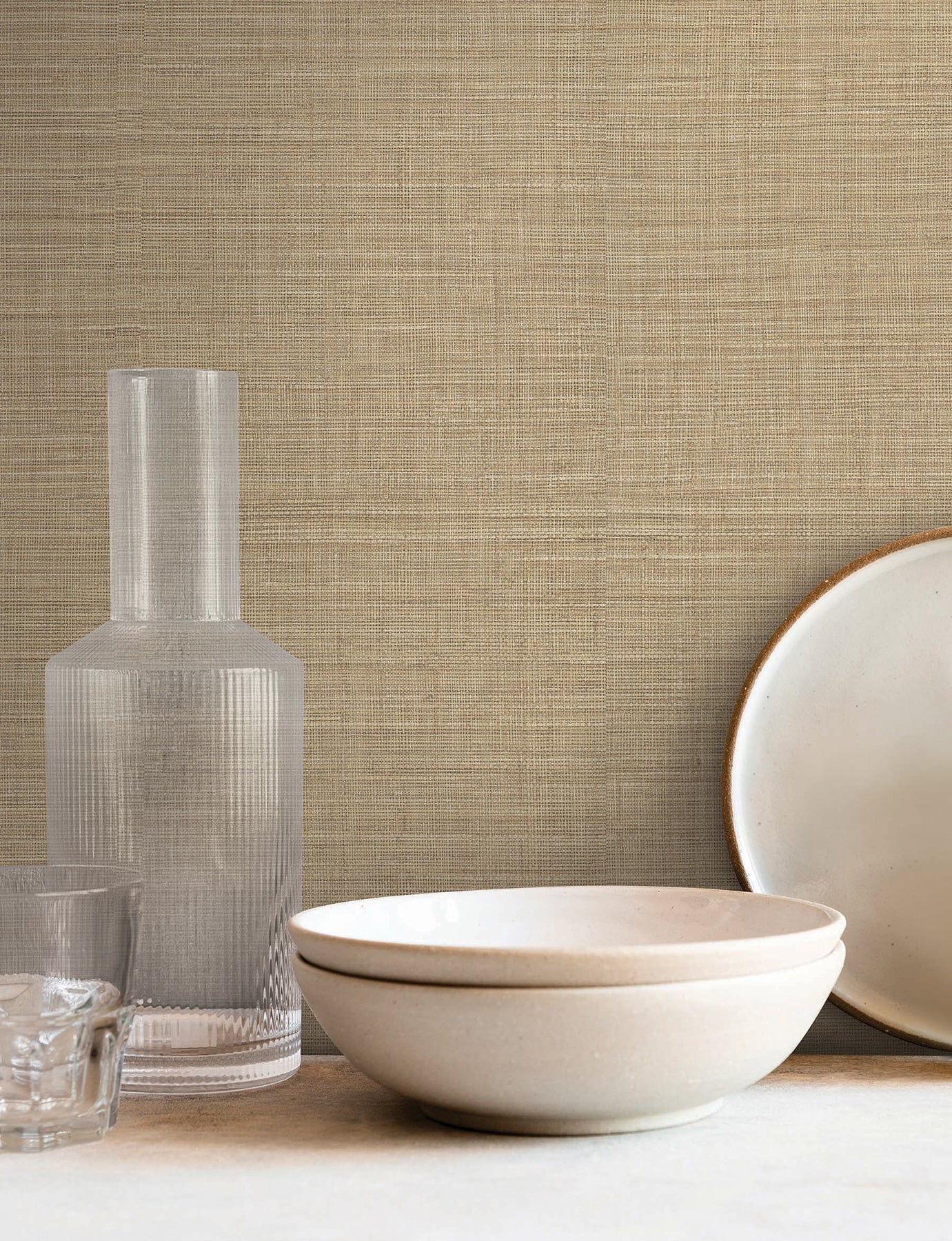 York Wallcoverings SI25876 Lotus Silk Hazelnut Wallpaper