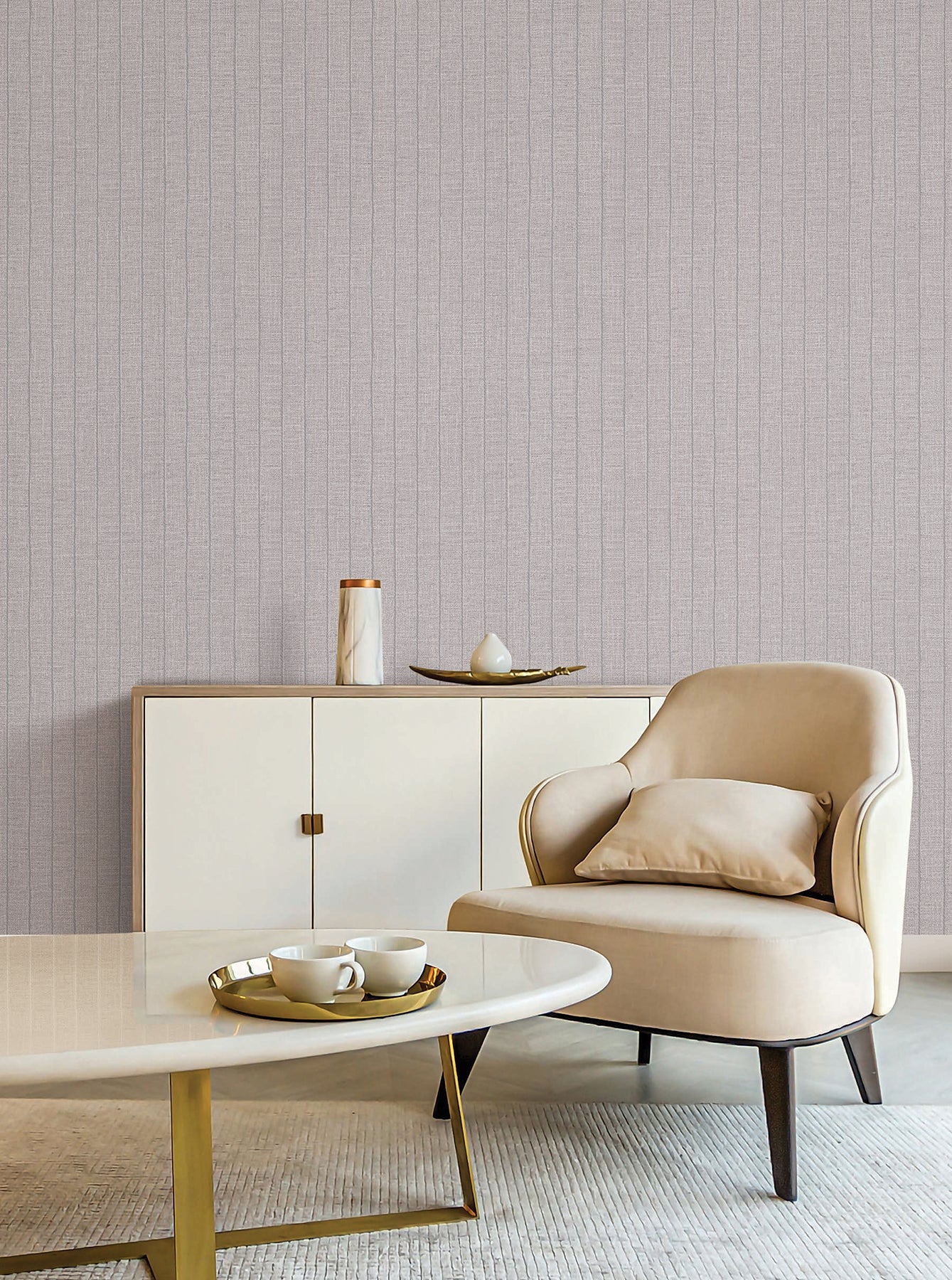 York Wallcoverings SI26127 Cording Stripe Dove Grey Wallpaper