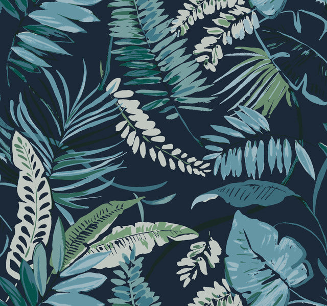 York Wallcoverings TC2623 Navy Tropical Toss Wallpaper