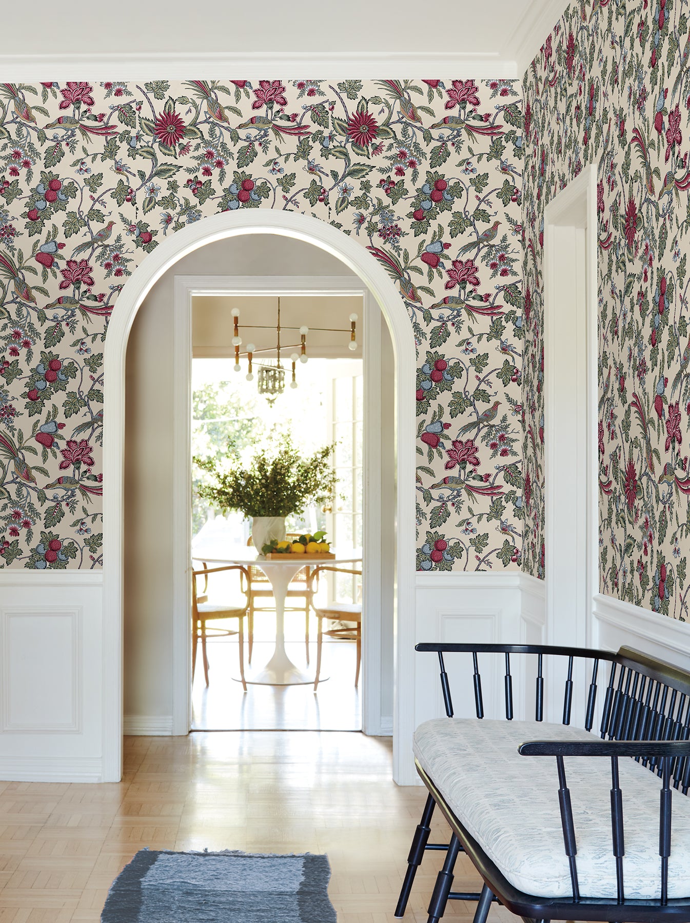 York Wallcoverings VP1312 Parterre Raspberry Jacobean Wallpaper