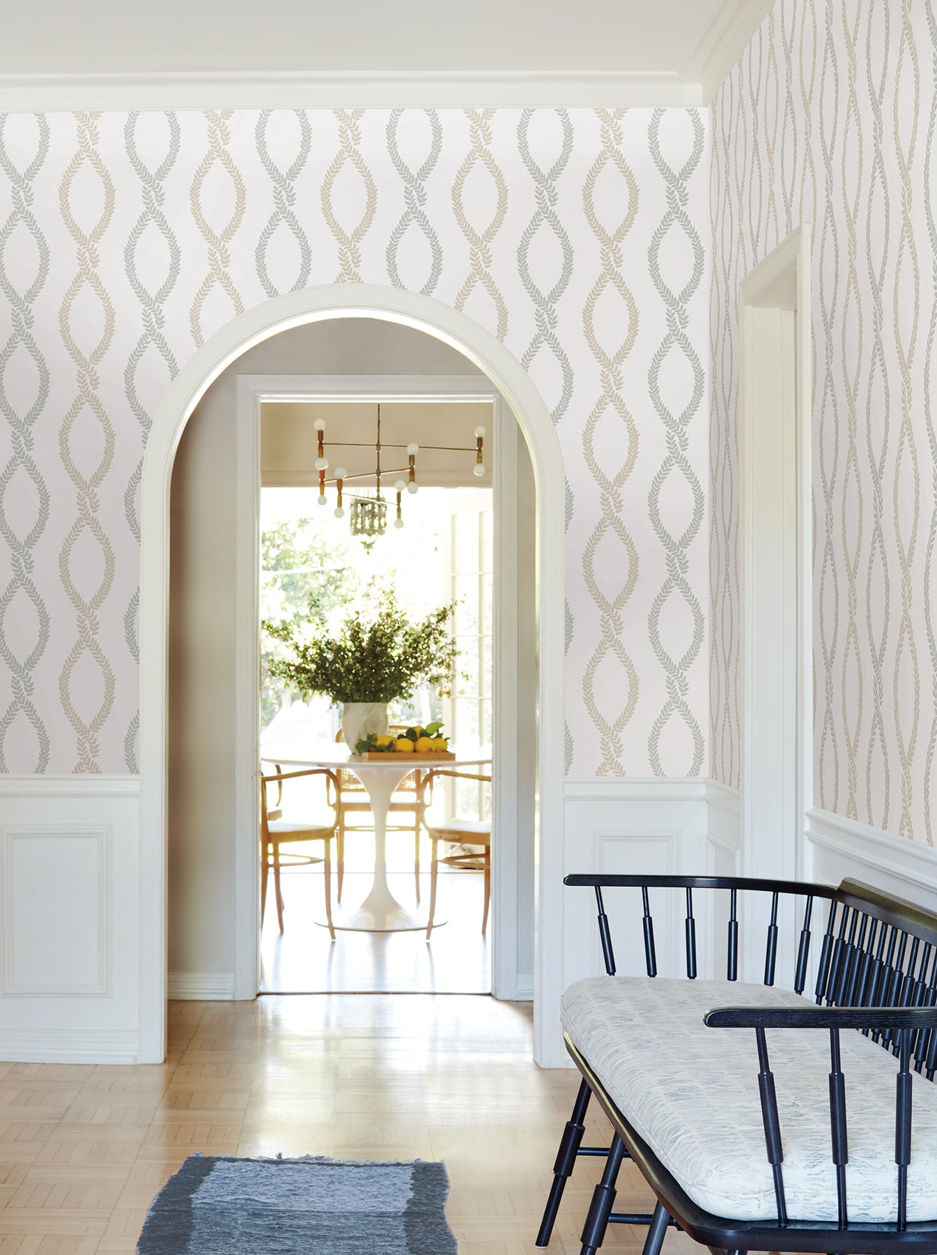 York Wallcoverings VP1322 Laureate Neutral Vine Trellis Wallpaper