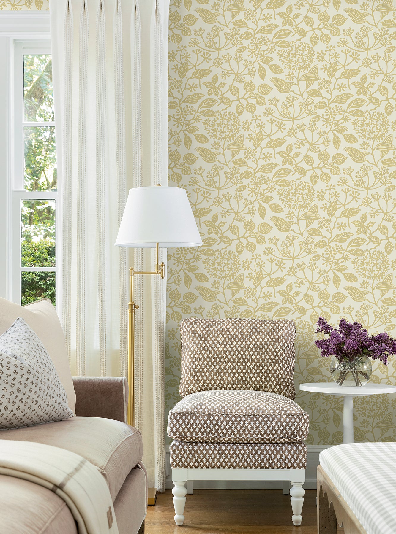 York Wallcoverings VP1341 Rowen Honey Botanical Wallpaper