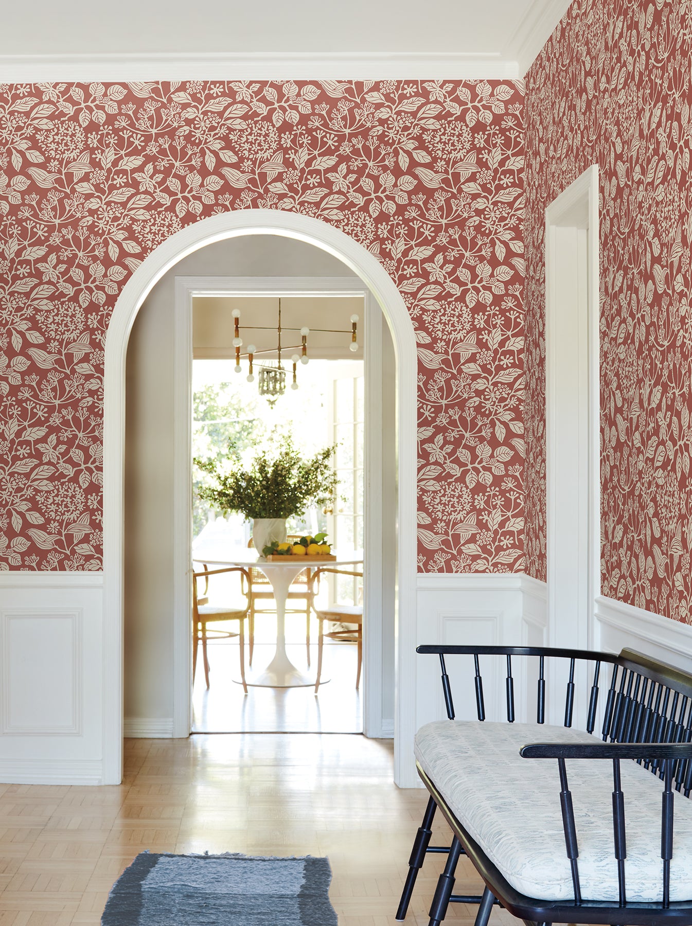 York Wallcoverings VP1342 Rowen Ruby Botanical Wallpaper