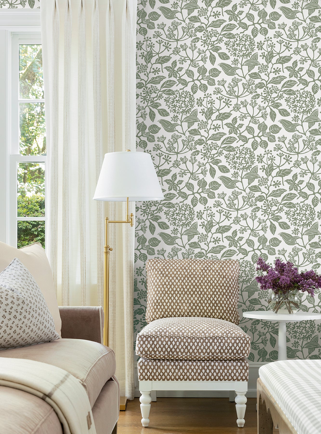York Wallcoverings VP1343 Rowen Olive Botanical Wallpaper