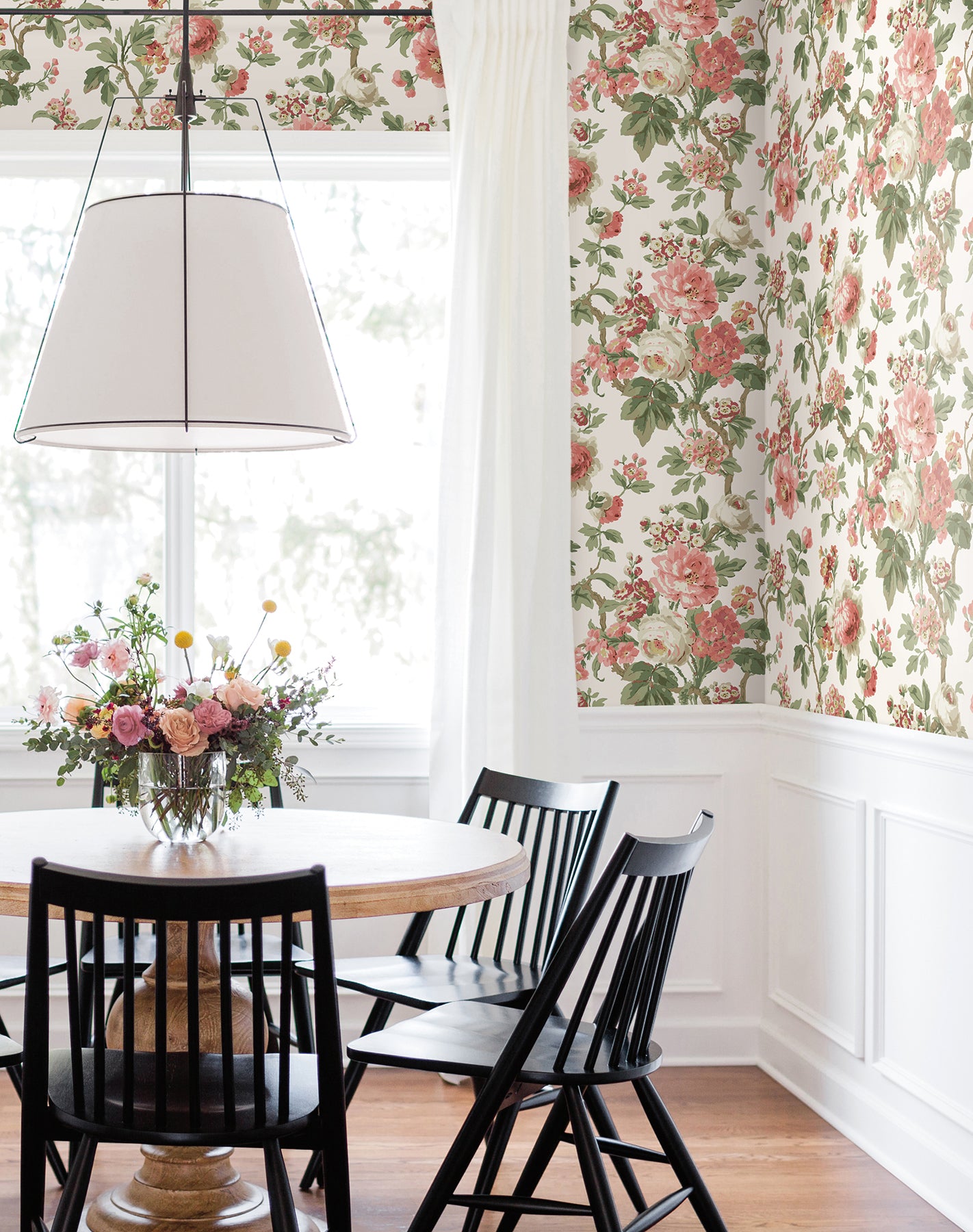 York Wallcoverings VP1351 Beatrix Coral Vintage Floral Wallpaper