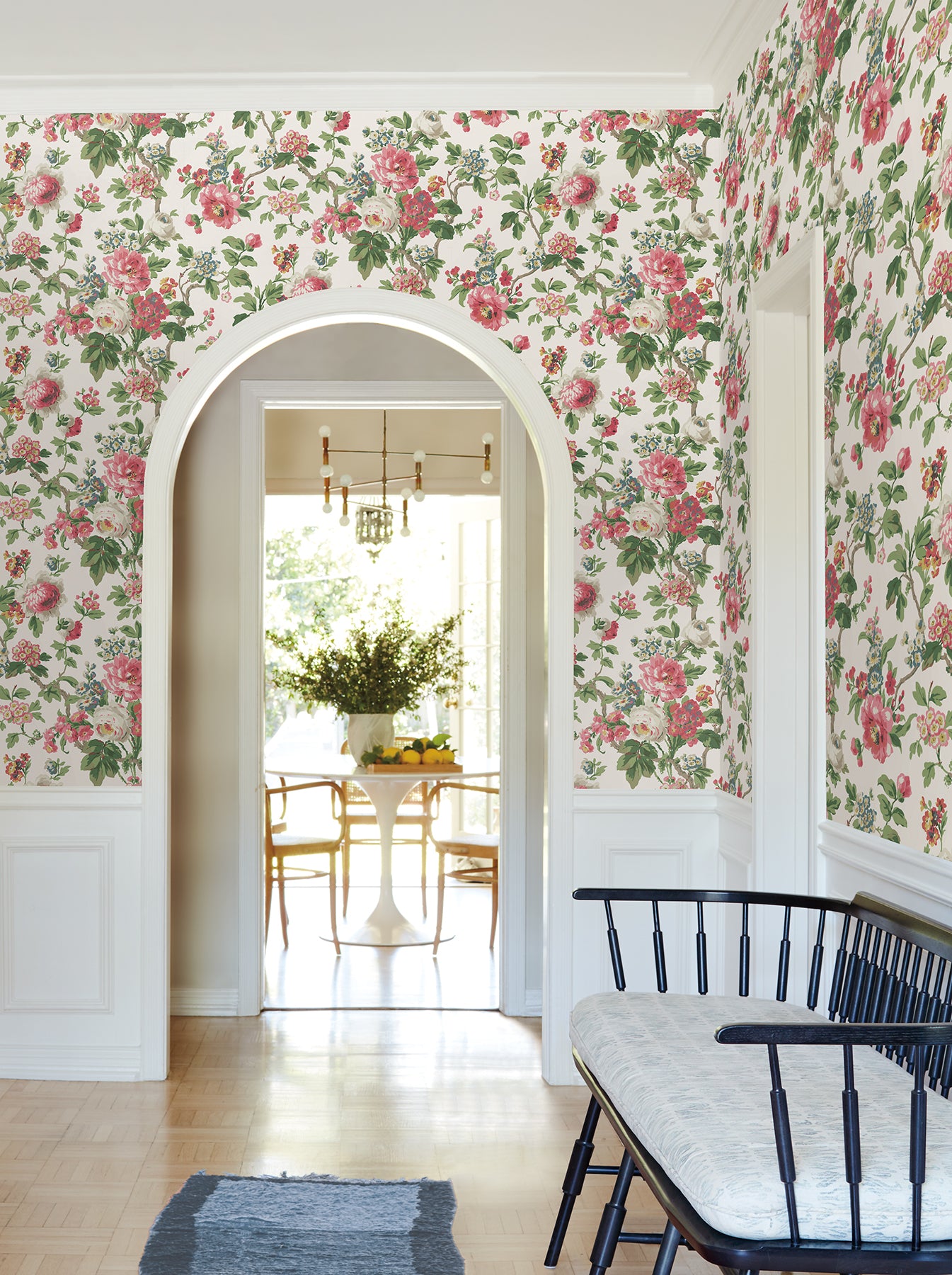 York Wallcoverings VP1355 Beatrix Fuchsia Vintage Floral Wallpaper