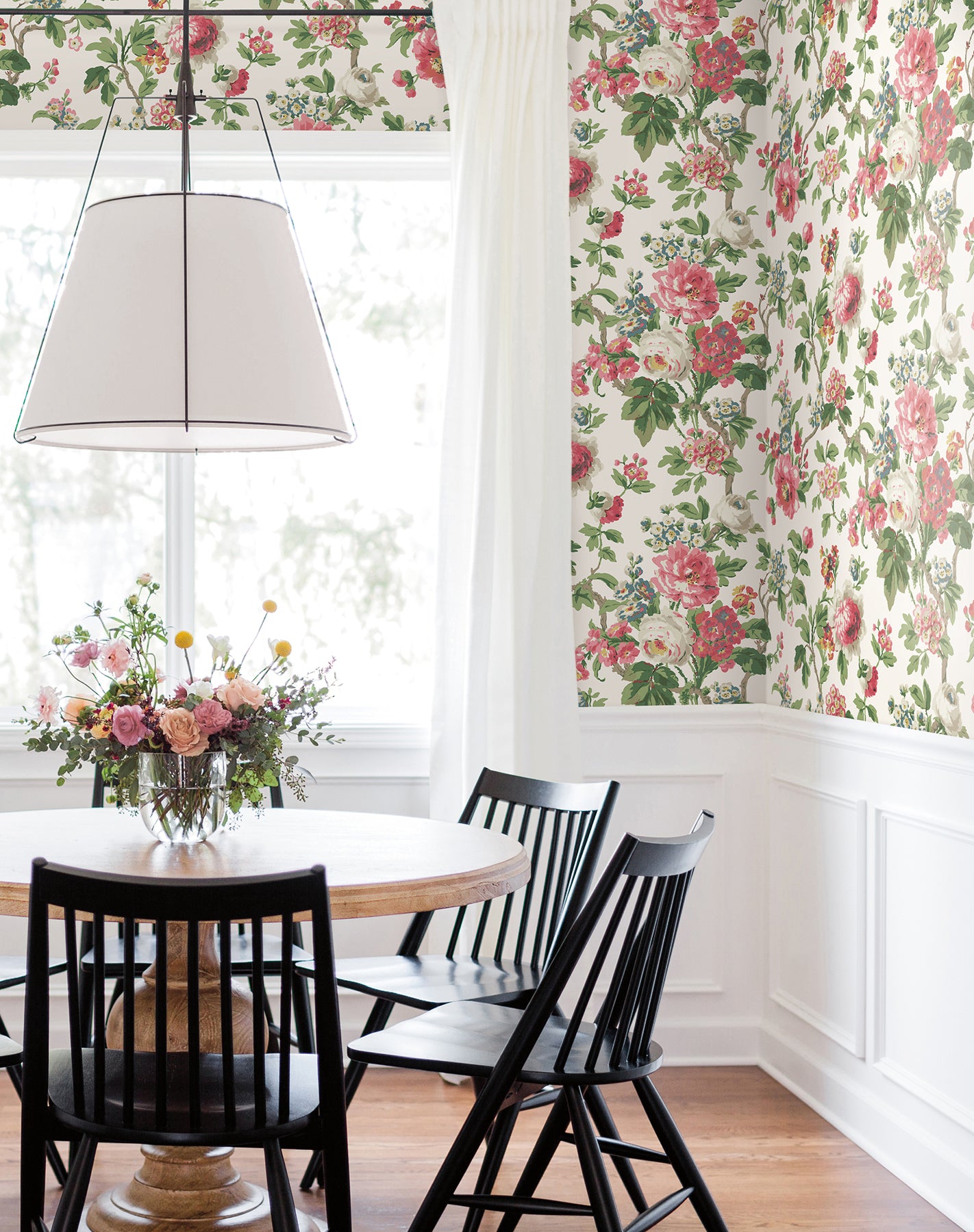 York Wallcoverings VP1355 Beatrix Fuchsia Vintage Floral Wallpaper