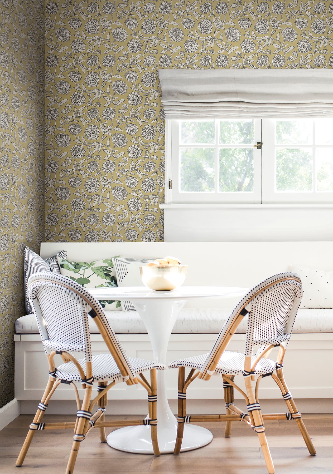 York Wallcoverings VP1364 Chatsworth Garden Butter Floral Trail Wallpaper