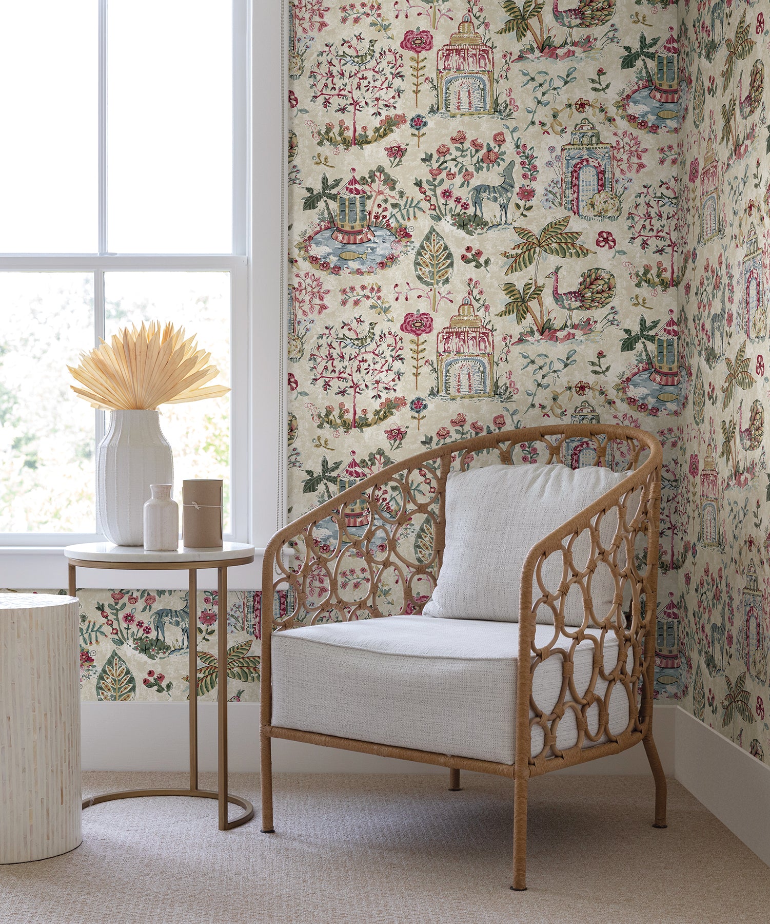 York Wallcoverings VP1403 Parc Merlot Garden Dreams Wallpaper