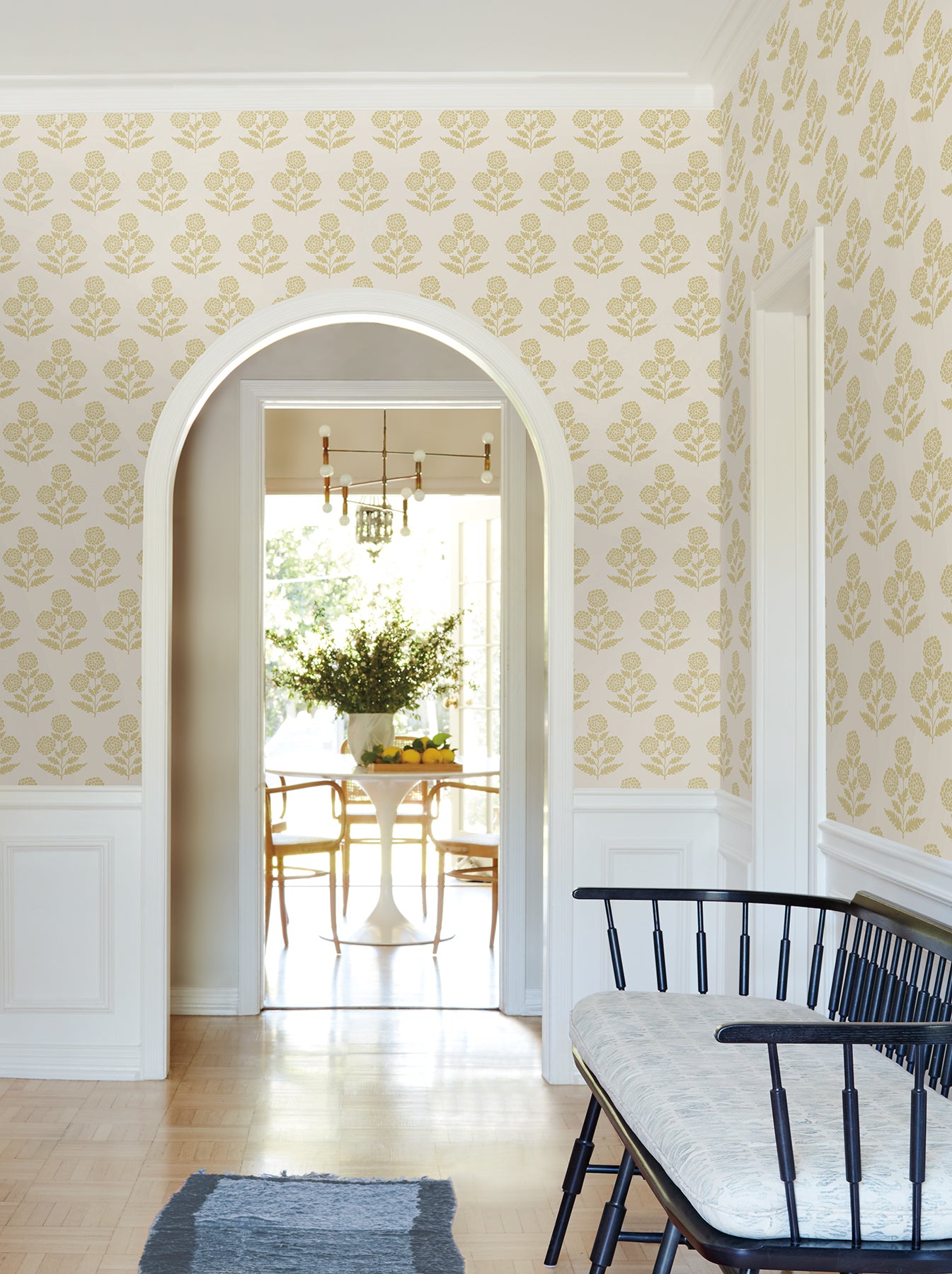 York Wallcoverings VP1432 Souci Butter Marigolds Wallpaper